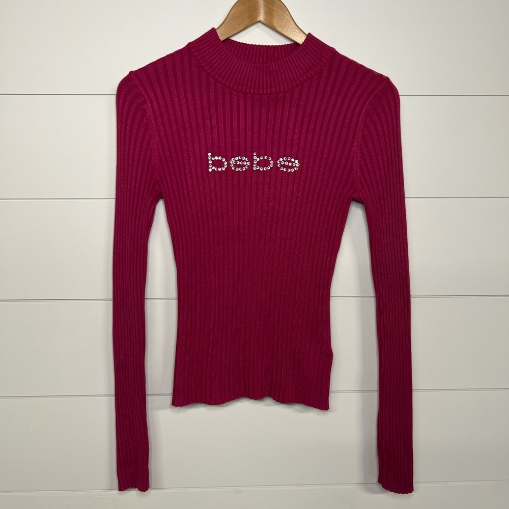 Pink rhinestone bebe sweater